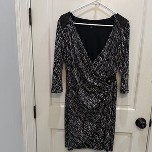 Thalia Sodi Black and White Long Sleeve Dress